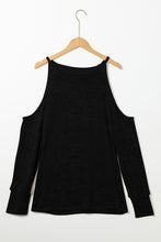 Load image into Gallery viewer, Round Neck Cold Shoulder Long Sleeve Top