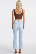 Load image into Gallery viewer, BAYEAS Full Size High Waist Raw Hem Washed Straight Jeans