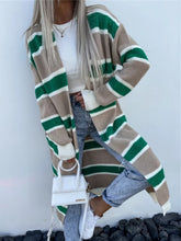 Load image into Gallery viewer, Striped Open Front Longline Cardigan