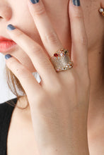 Load image into Gallery viewer, Multicolored Cubic Zirconia Textured Ring