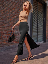 Load image into Gallery viewer, Split High Waist Skirt
