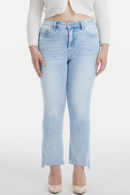 Load image into Gallery viewer, BAYEAS Full Size High Waist Raw Hem Washed Straight Jeans
