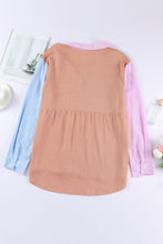 Load image into Gallery viewer, Color Block Button Up Long Sleeve Shirt