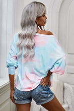 Load image into Gallery viewer, Tie-Dye Boat Neck Batwing Sleeve Tee