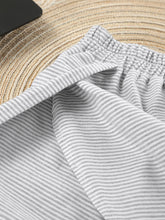 Load image into Gallery viewer, Striped Round Neck Top and Shorts Set