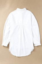 Load image into Gallery viewer, Sequin Raw Hem Dropped Shoulder Shirt