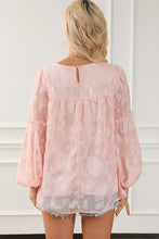 Load image into Gallery viewer, Frill Round Neck Balloon Sleeve Blouse