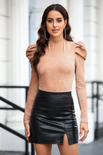 Load image into Gallery viewer, Mock Neck Puff Sleeve Bodysuit