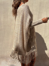 Load image into Gallery viewer, Fringe Detail Long Sleeve Sweater with Pockets