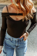 Load image into Gallery viewer, Cutout Cold-Shoulder Long Sleeve Bodysuit