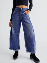 Load image into Gallery viewer, Raw Hem Wide Leg Jeans with Pockets