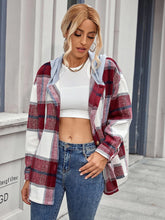 Load image into Gallery viewer, Plaid Hooded Jacket with Pockets