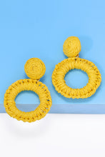 Load image into Gallery viewer, Round Shape Raffia Grass Dangle Earrings