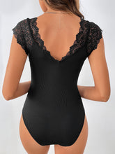 Load image into Gallery viewer, Lace Detail V-Neck Sleeveless Bodysuit