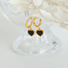 Load image into Gallery viewer, 18K Gold-Plated Heart Drop Earrings