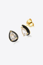 Load image into Gallery viewer, 925 Sterling Silver Zircon Teardrop Stud Earrings