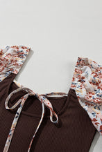 Load image into Gallery viewer, Printed Scoop Neck Flounce Sleeve Bodysuit