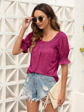 Load image into Gallery viewer, Ruched Short Sleeve Blouse