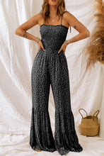 Load image into Gallery viewer, Floral Spaghetti Strap Wide Leg Jumpsuit BLACK