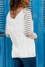 Load image into Gallery viewer, Swiss Dot V-Neck Long Sleeve T-Shirt