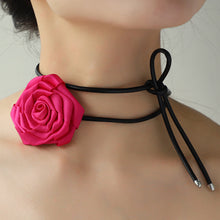 Load image into Gallery viewer, PU Leather Rope Rose Shape Necklace