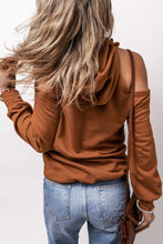 Load image into Gallery viewer, Cold Shoulder Long Sleeve Hoodie