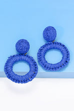 Load image into Gallery viewer, Round Shape Raffia Grass Dangle Earrings