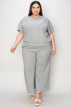 Load image into Gallery viewer, Double Take Full Size Texture Short Sleeve Top and Pants Set