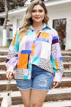 Load image into Gallery viewer, 1XL - 3XL Pattern Contrast Office Blouse