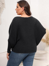 Load image into Gallery viewer, Full Size Boat Neck Batwing Sleeve Sweater