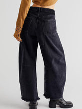 Load image into Gallery viewer, Raw Hem Wide Leg Jeans with Pockets