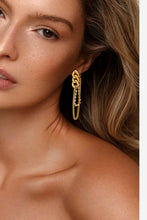 Load image into Gallery viewer, Rhinestone Copper Chain Earrings