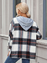Load image into Gallery viewer, Plaid Hooded Jacket with Pockets