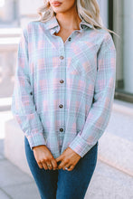 Load image into Gallery viewer, Plaid Button-Up Dropped Shoulder Shirt