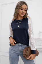 Load image into Gallery viewer, Lace Long Sleeve Contrast Top