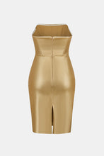 Load image into Gallery viewer, PU Leather Strapless Mini Dress