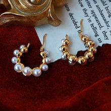 Load image into Gallery viewer, Blooming Beauties Pearl Hoop Earrings