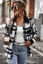 Load image into Gallery viewer, Plaid Brushed Button-Up Shirt Jacket