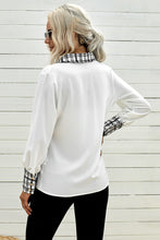 Load image into Gallery viewer, Plaid Trim Button Down Collared Shirt