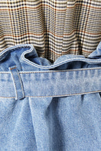 Load image into Gallery viewer, Plaid Spliced Denim Blazer RESTOCK COMING!!!