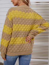 Load image into Gallery viewer, Striped Ribbed Trim Dropped Shoulder Sweater