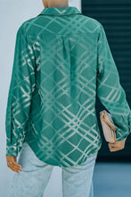 Load image into Gallery viewer, Plaid Puff Sleeve Button-Up Shirt