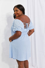 Load image into Gallery viewer, HEYSON Full Size Ruched Notched Neck Lace-Up Dress with Pockets