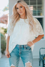 Load image into Gallery viewer, Round Neck Puff Sleeve Blouse