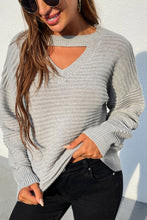 Load image into Gallery viewer, Cutout Horizontal Rib-Knit Sweater