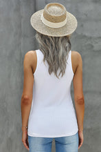 Load image into Gallery viewer, Notched Neck Ribbed Tank Top