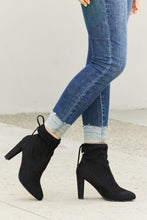 Load image into Gallery viewer, Legend Fall Mood Drawstring Heeled Ankle Booties