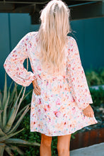 Load image into Gallery viewer, Floral Bubble Sleeve V-Neck Dress