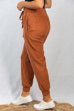 Load image into Gallery viewer, White Birch Full Size Drawstring Waist Rib-Knit Joggers with Pockets in Rust