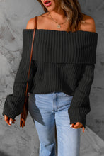 Load image into Gallery viewer, Ribbed Knit Fold-Over Sweater